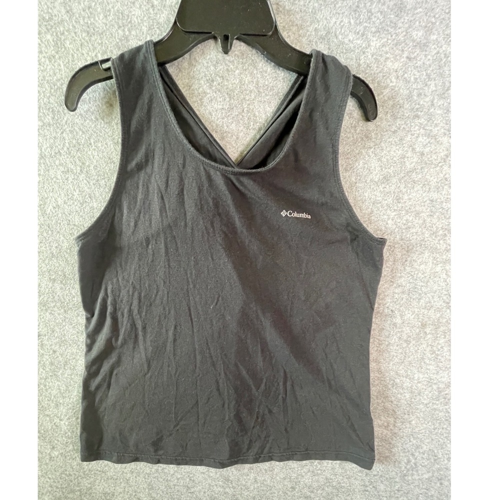Columbia Womens Black Criss Cross Back Tank Top Sleeveless Activewear‎ Small